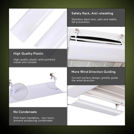 Central Air Conditioning Wind Deflector Shield Gentle Breeze adjustable white shield guiding airflow for living rooms and offices