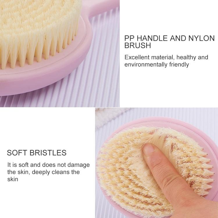 Long Handle Nylon Back Massage Brush - Set of 2 with Soft Bristles