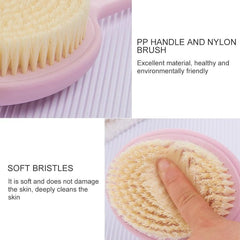 Long Handle Nylon Back Massage Brush - Set of 2 with Soft Bristles