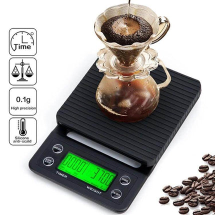 Hand Punch Coffee Scales With Timer For Precise Kitchen Weighing - compact ABS digital scale with timer, 0.1g precision, coffee dripper on top
