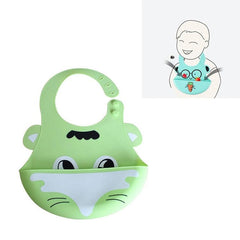 Silicone Waterproof Feeding Bib for Babies and Toddlers Green Fox