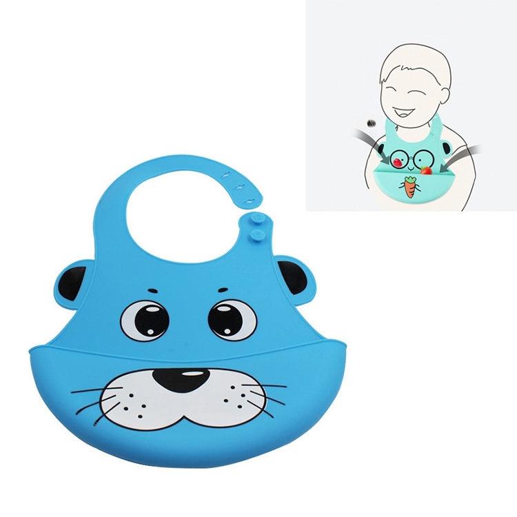 Silicone Waterproof Feeding Bib for Babies and Toddlers Blue Puppy