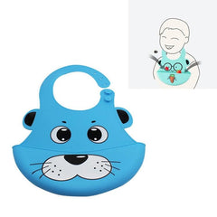 Silicone Waterproof Feeding Bib for Babies and Toddlers Blue Puppy