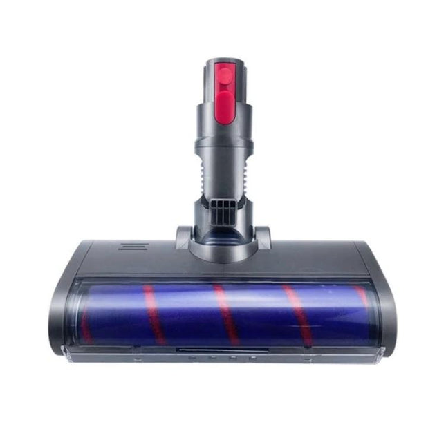 Dyson Compatible Electric Floor Brush for Daily Home Cleaning shown front view on white background, 180° swivel roller head preventing hair tangles