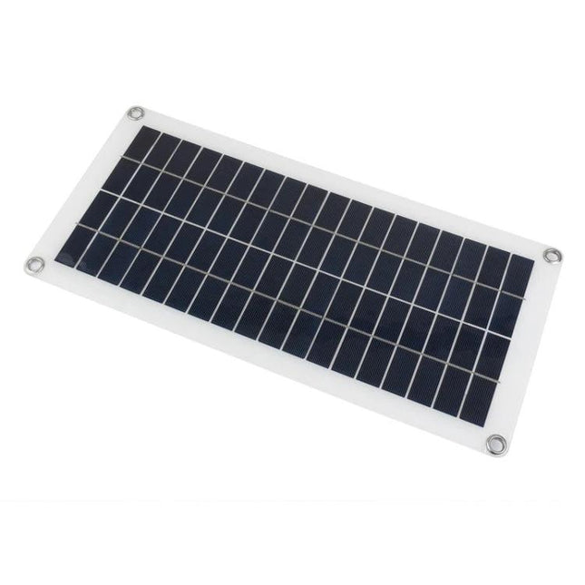 Waveshare 10W Semi-Flexible Solar Panel for Outdoor Charging - semi-flexible polysilicon panel with grommets for camping and USB device charging