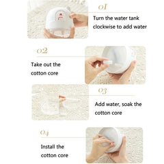 Cute Snowman USB Humidifier with Night Light - Mini Silent Atomizer for Desktop Use