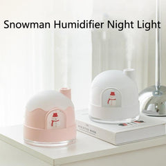 Cute Snowman USB Humidifier with Night Light - Mini Silent Atomizer for Desktop Use