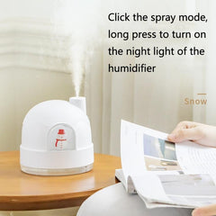 Cute Snowman USB Humidifier with Night Light - Mini Silent Atomizer for Desktop Use