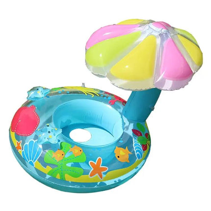 Children's Inflatable Mushroom Sunshade Swim Ring 67cm PVC | Syndmart