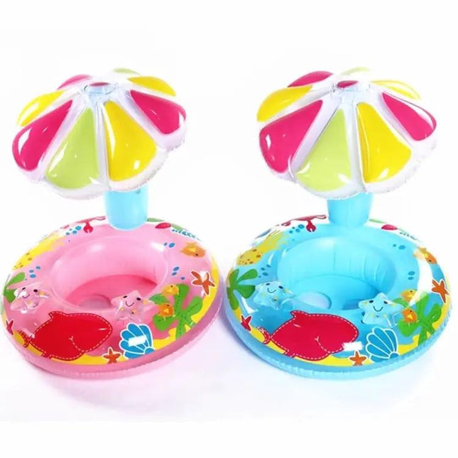 Children's Inflatable Mushroom Sunshade Swim Ring 67cm PVC | Syndmart