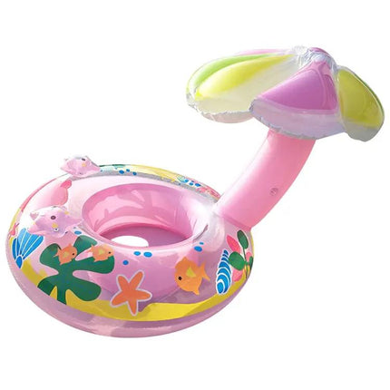 Children's Inflatable Mushroom Sunshade Swim Ring 67cm PVC | Syndmart