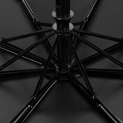 GD Daisy Folding Umbrella for Sun and Rain Protection showing sturdy iron frame and black ribs close-up