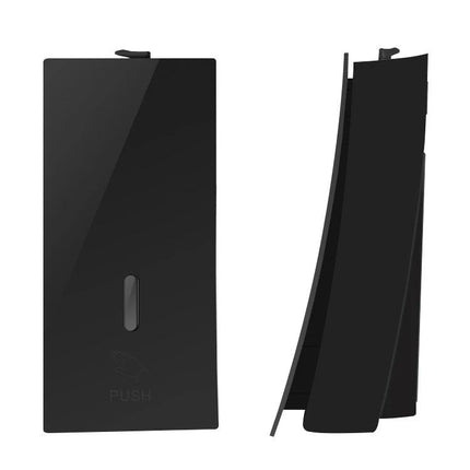 Wall-Mounted Dispenser for Everyday Bathroom Essentials sleek black wall-mounted soap and lotion dispenser, space-saving, easy-push design