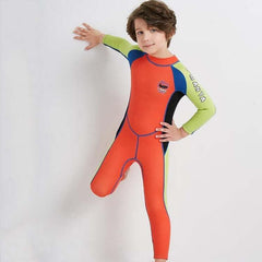 Kids' One-Piece Long-Sleeve Sunscreen Diving Suit for Surfing and Swimming