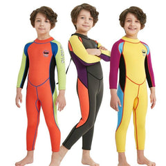 Kids' One-Piece Long-Sleeve Sunscreen Diving Suit for Surfing and Swimming