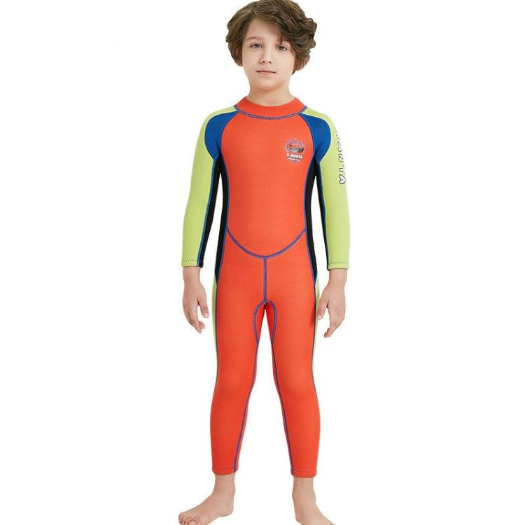 Kids' One-Piece Long-Sleeve Sunscreen Diving Suit for Surfing and Swimming