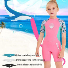 DIVE &amp; SAIL M150656K Traje de buceo para niños de 2,5 mm, de una pieza, cálido, de manga corta, resistente al frío, para hacer esnórquel y surf, antimedusas