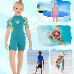 DIVE &amp; SAIL M150656K Traje de buceo para niños de 2,5 mm, de una pieza, cálido, de manga corta, resistente al frío, para hacer esnórquel y surf, antimedusas