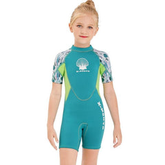 DIVE &amp; SAIL M150656K Combinaison de plongée pour enfants 2,5 mm Maillot de bain une pièce chaud à manches courtes Résistant au froid Snorkeling Surf Combinaison anti-méduses