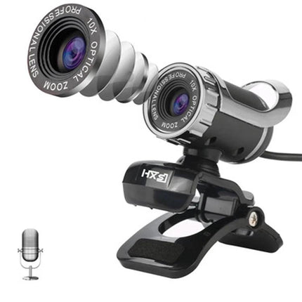 HXSJ USB Webcam with Built-in Microphone for Online Calls – HD clip-on webcam with built-in microphone for clear video and audio during virtual meetings