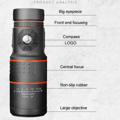 High-Performance 12x50 Low-Light Night Vision Monocular with Smartphone Connectivity