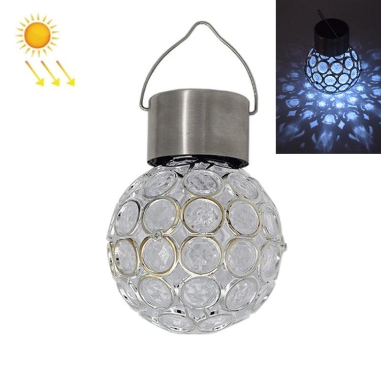 Set of 2 Solar Hollow Ball Pendant Lights for Garden Decoration