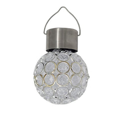 Set of 2 Solar Hollow Ball Pendant Lights for Garden Decoration