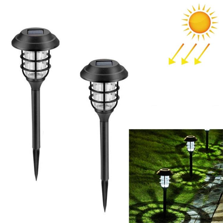 Set of 2 Solar LED Striped Lawn Lights - Waterproof Outdoor Garden and Landscape Illumination