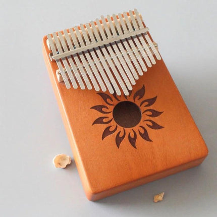 Compact Kalimba for Everyday Music Enjoyment at Home - portable mahogany thumb piano with sun soundhole, clear resonant tones for casual practice