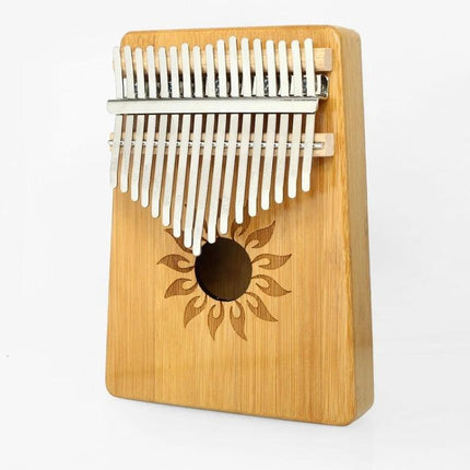 Compact Kalimba for Everyday Music Enjoyment at Home - portable mahogany thumb piano with sun sound hole, clear resonant tones for casual practice