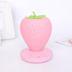 Whimsical USB Rechargeable LED Strawberry Night Light for Cozy Bedside Ambiance