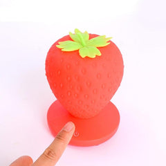 Whimsical USB Rechargeable LED Strawberry Night Light for Cozy Bedside Ambiance