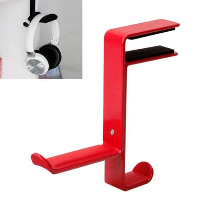 Under Desk Metal Headphone Hook For Desk Organization And Storage red metal clamp headphone rack mounted