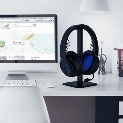 Compact Aluminum Headphone Stand For Shared Desks