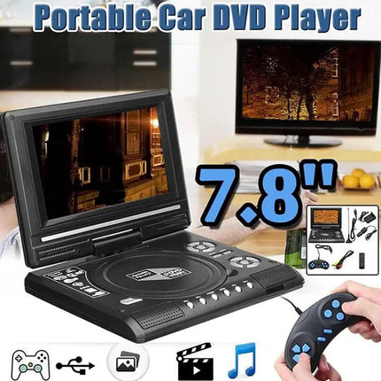 Compact 7.8-Inch Portable DVD Player with TV and USB Support
