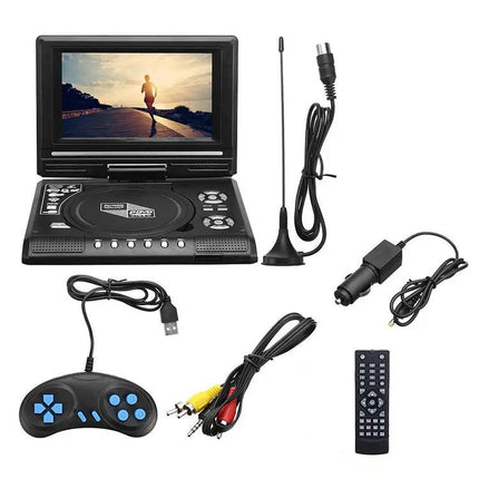 Compact 7.8-Inch Portable DVD Player with TV and USB Support