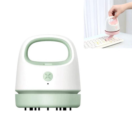 Compact USB Charging Vacuum for Desktop and Keyboard Cleaning handheld white-green portable USB vacuum for cleaning keyboards and desktops