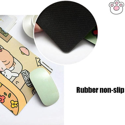 Creative Cute Cartoon Rabbit Mouse Pad Set for Students — compact non-slip PVC rubber mouse pad with cute rabbit design for desks and study