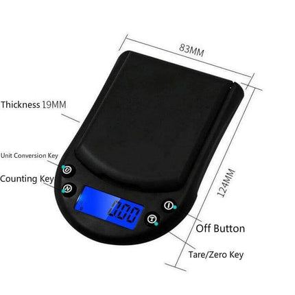 Precision Palm Scale For Jewelry 200g Capacity For Small Items compact black ABS pocket scale 124×83×19mm blue backlit display tare unit keys