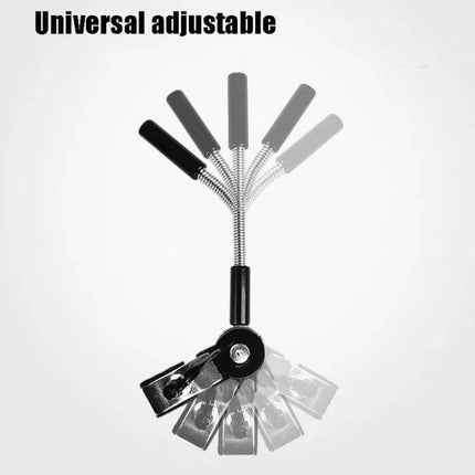 Universal Stroller Umbrella for Sun and Rain Protection adjustable clamp and gooseneck attachment shown on stroller