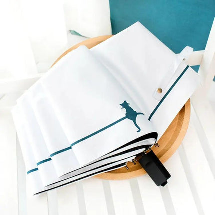Black Dual-Use Sun and Rain Umbrella for Everyday Protection