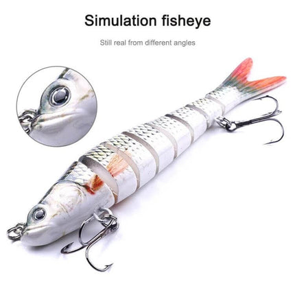 Luya Knotty Fish Plastic Bionic Hard Bait for Sea Fishing realistic segmented sinking lure with 3D fisheye and treble hooks, 13.7cm 27g