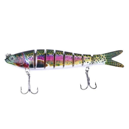 Luya Knotty Fish Plastic Bionic Hard Bait for Sea Fishing realistic segmented saltwater lure 13.7cm 27g with 3D eye and twin treble hooks