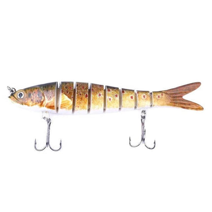 Luya Knotty Fish Plastic Bionic Hard Bait for Sea Fishing - 13.7cm segmented realistic saltwater lure with 3D eyes and treble hooks