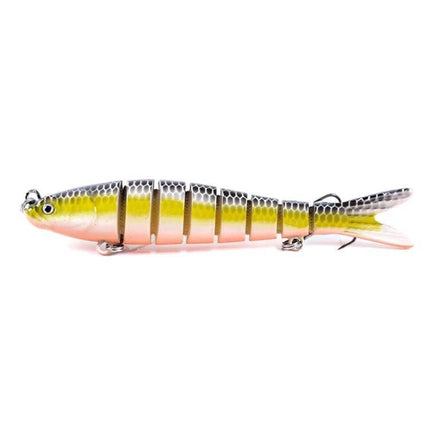Luya Knotty Fish Plastic Bionic Hard Bait for Sea Fishing - 13.7cm 27g segmented saltwater lure with 3D eyes and sharp triple hooks
