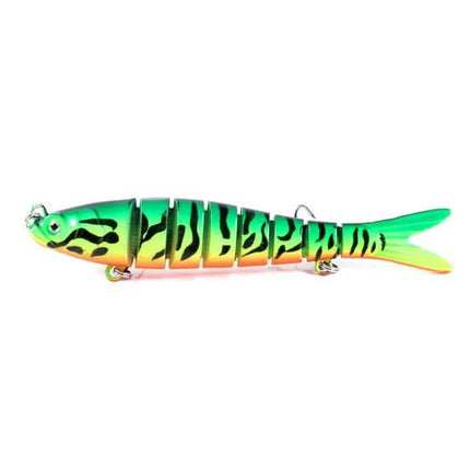 Luya Knotty Fish Plastic Bionic Hard Bait for Sea Fishing bright green segmented saltwater lure 13.7cm 27g realistic 3D fisheye