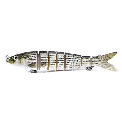 Luya Knotty Fish Plastic Bionic Hard Bait for Sea Fishing realistic multi-joint sinking lure 13.7cm 27g with 3D eyes and sharp treble hooks
