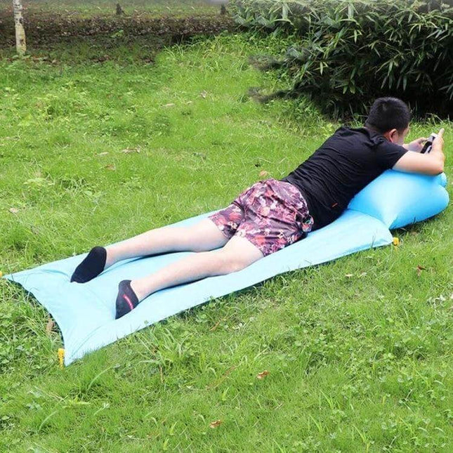 Outdoor Waterproof Picnic Mat Single Size for Ground Use - lightweight waterproof single mat 85x210cm with air pillow and ground nails, ideal for parks and beaches