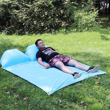 Outdoor Waterproof Picnic Mat Single Size for Ground Use - Single 85x210cm waterproof mat with soft air pillow, four ground nails, packs to 15x10x35cm