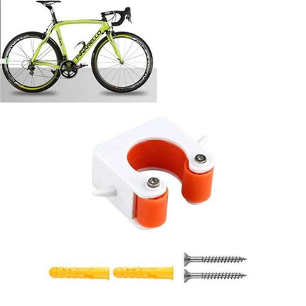 Bicycle Parking Buckle Wall Mount For Safe Bike Parking – PV polycarbonate wall mount with orange rollers, screws and anchors for indoor bike storage